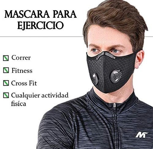 Cubrebocas N95 Lavable Reusable 2 Válvulas Filtro Deportivo