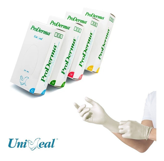 100 Guantes UniSeal ProDerma por caja. latex