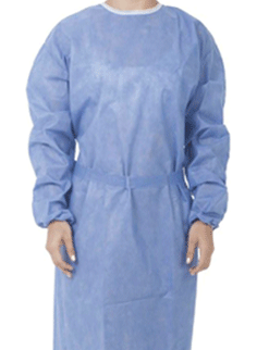 Batas desechables azul con mangas y puños elásticos de . (Pack de 10 Batas)